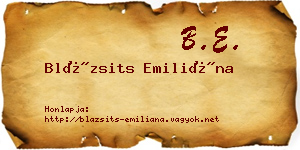 Blázsits Emiliána névjegykártya